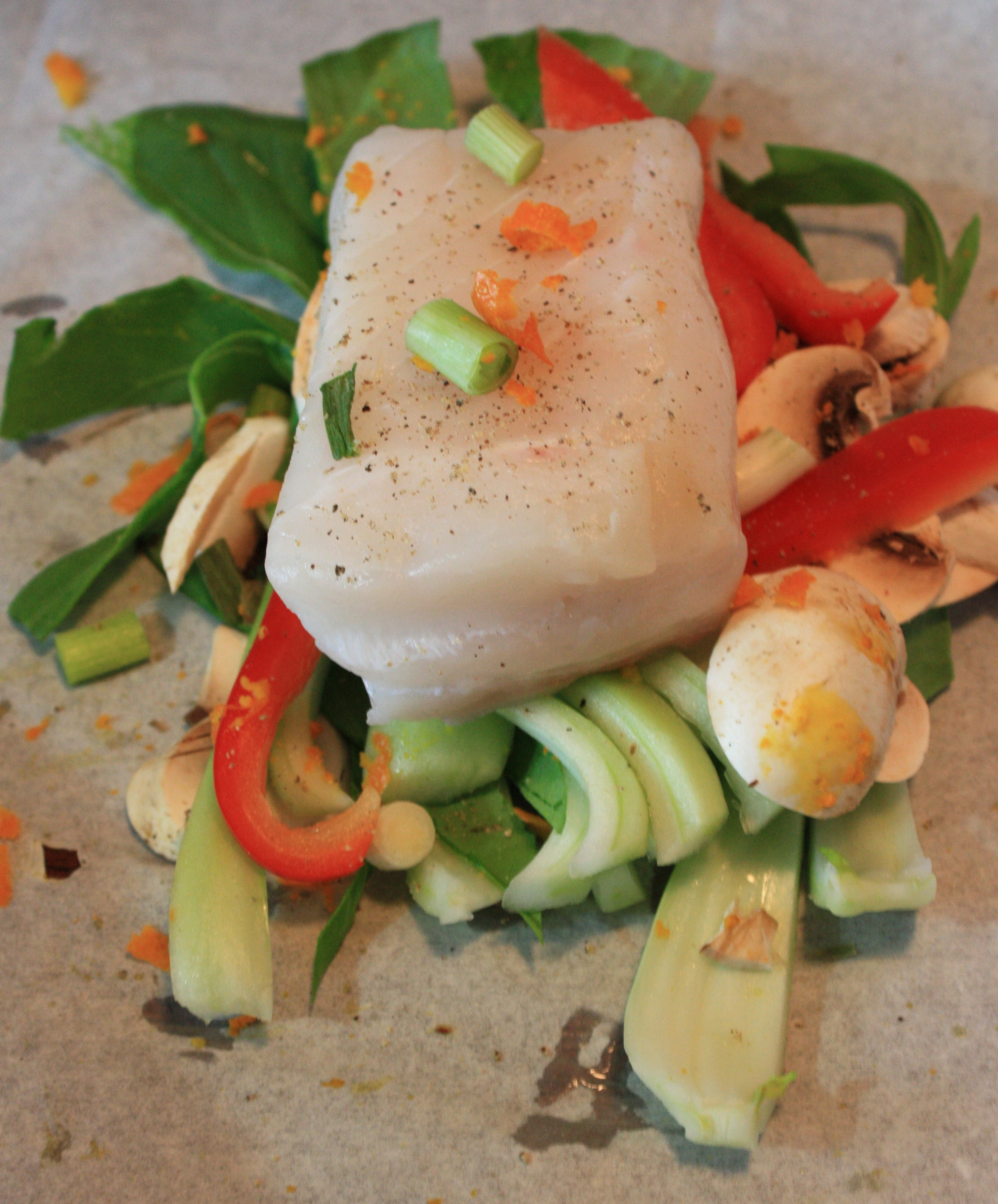 A Big MouthfulAsianStyle Halibut in Parchment A Big Mouthful