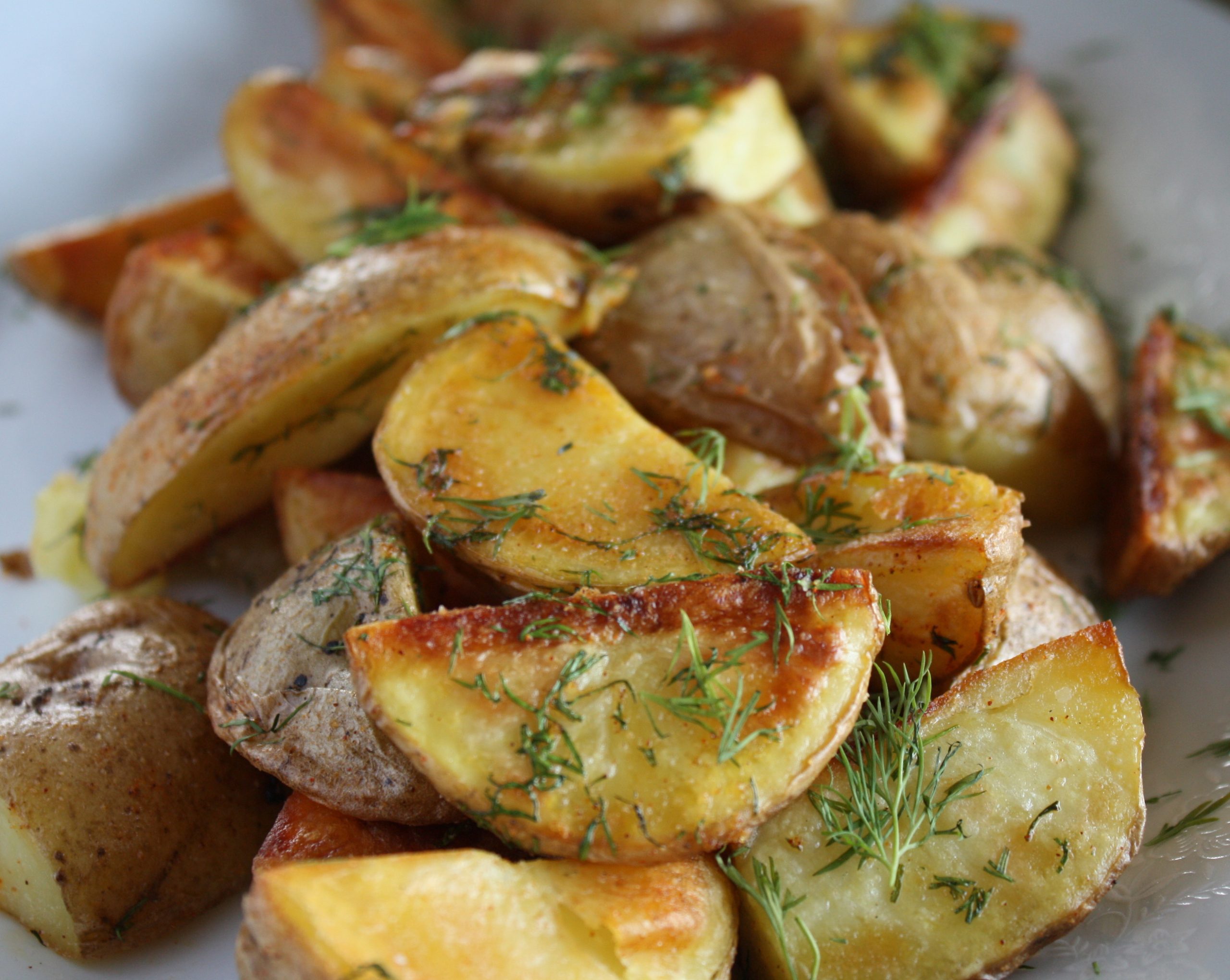 Garlicky Dill Potatoes - A Big Mouthful